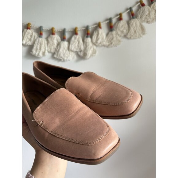 Lucky Brand Laurien Leather Slip On Loafer Cognac Brown Square Toe Preppy 9.5 - Picture 3 of 7